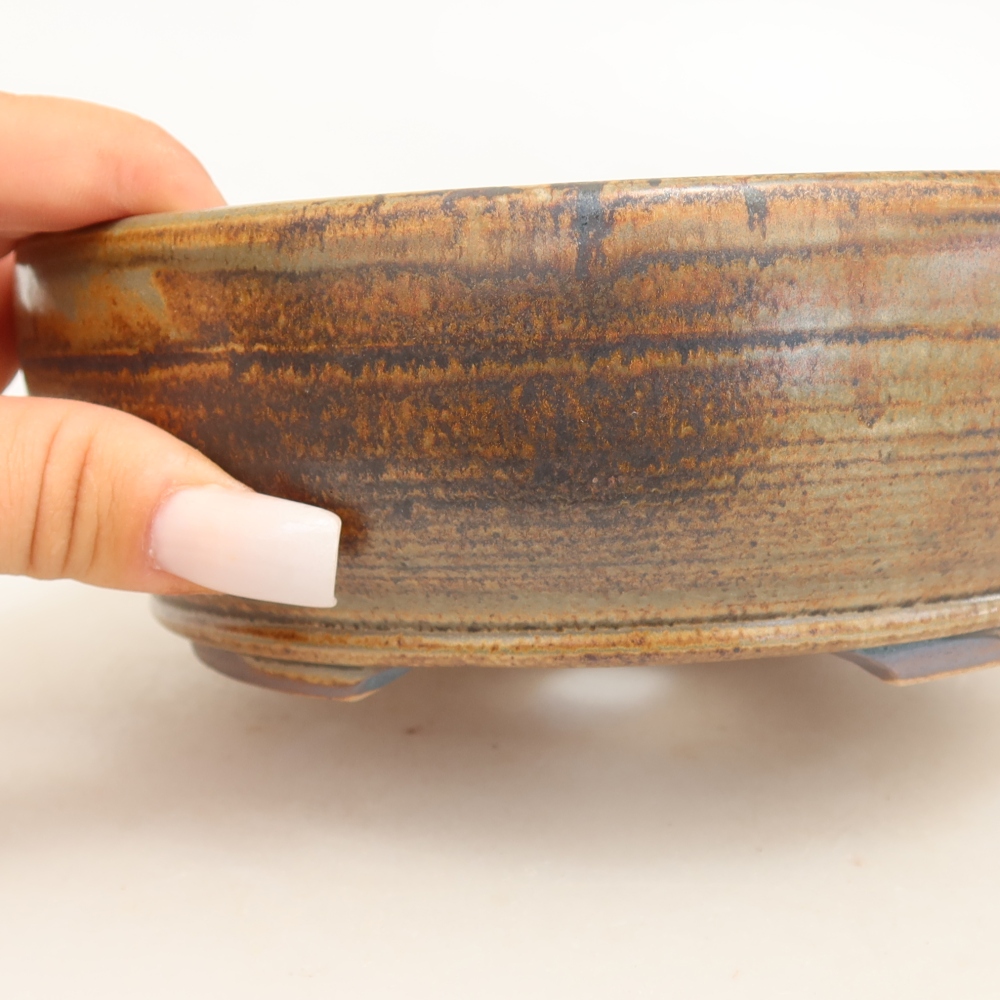 Keramik-Bonsai-Schale 17 x 17 x 6 cm, Farbe: braun