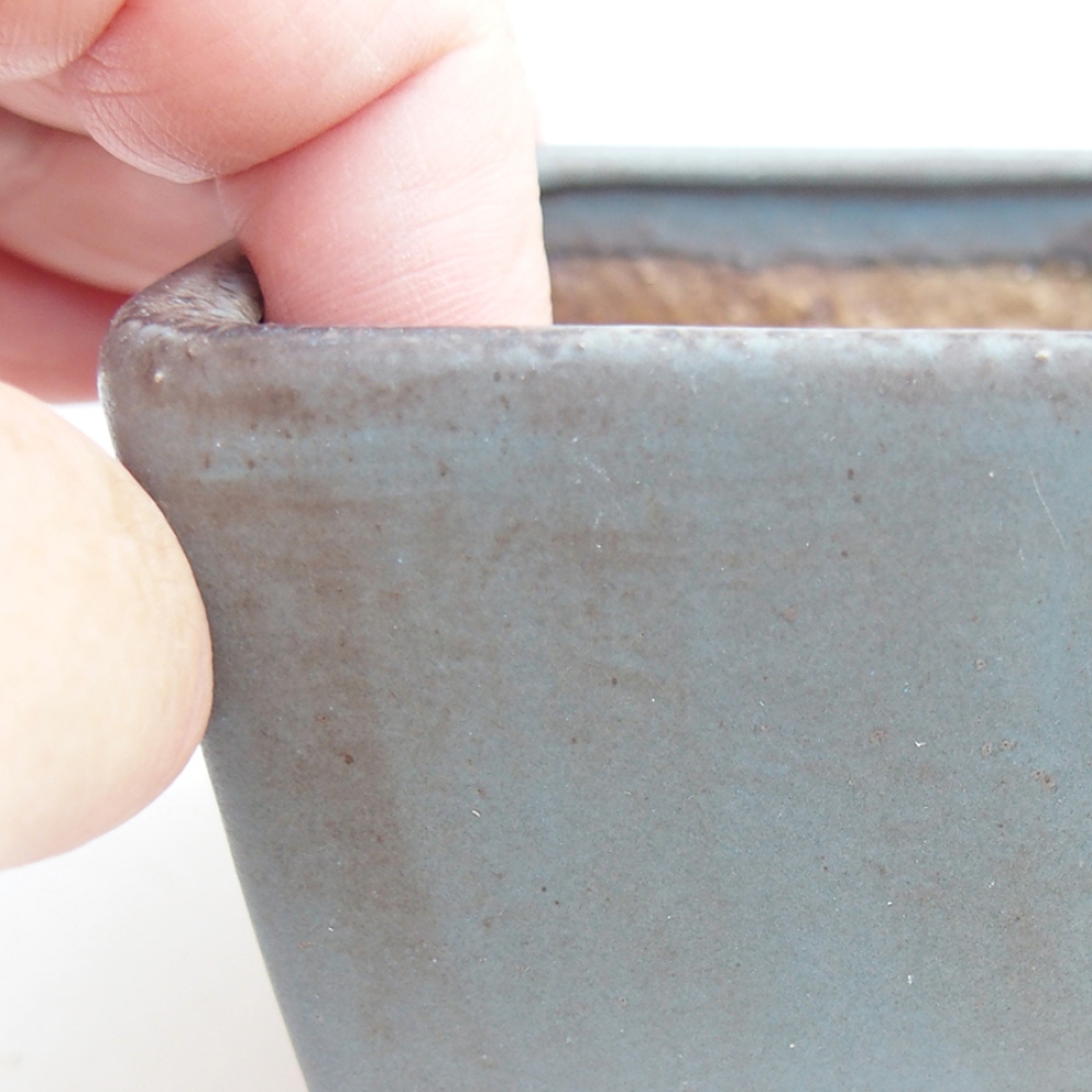 Bonsaischale aus Keramik 10 x 10 x 6,5 cm,  Farbe blau