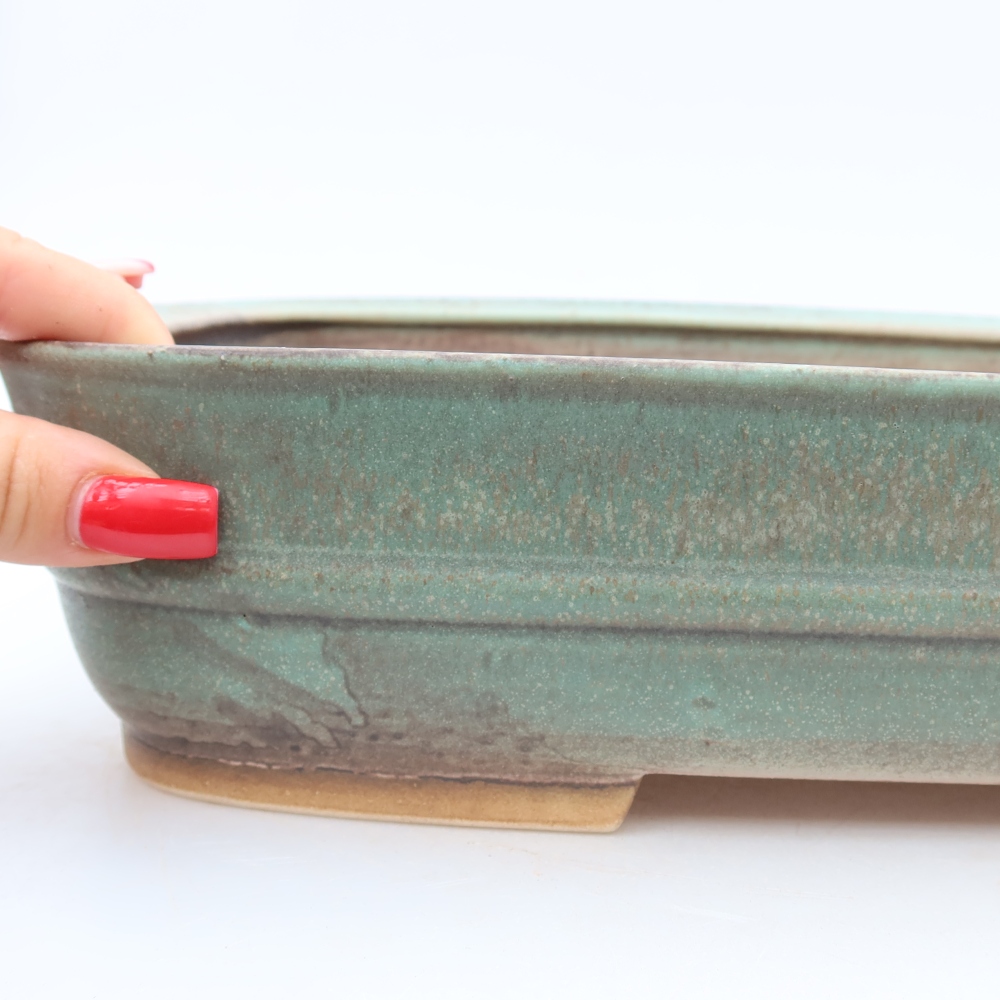 Keramik-Bonsai-Schale 30 x 24,5 x 7,5 cm, Farbe: grün