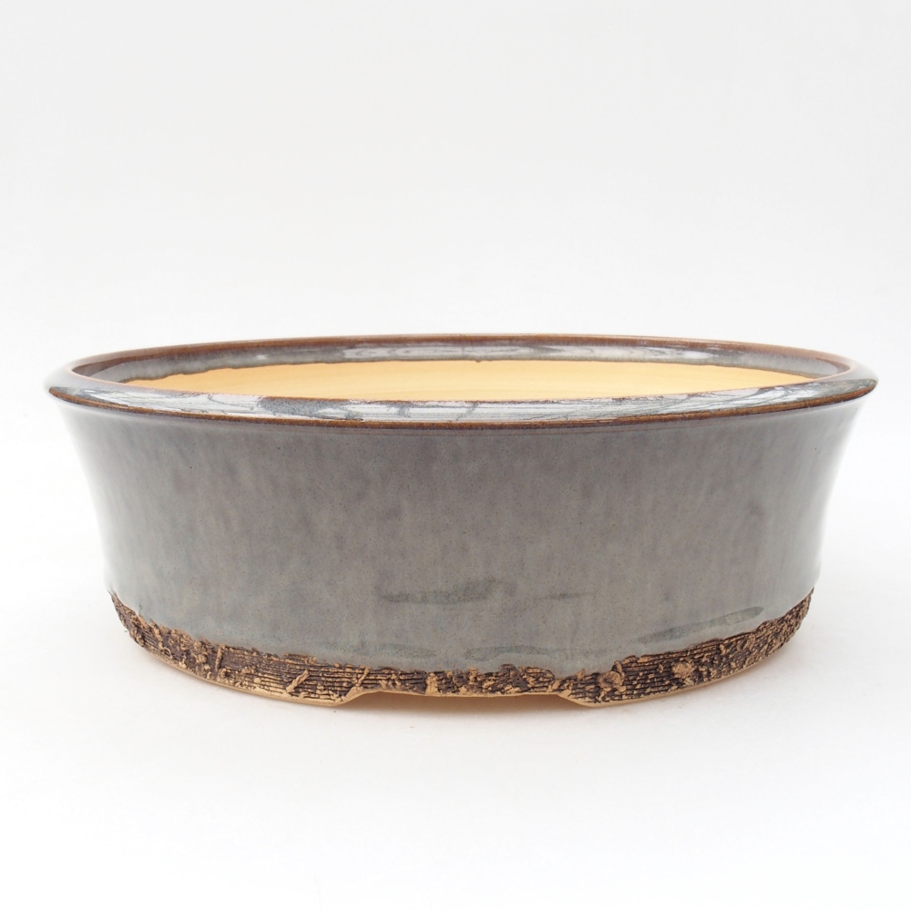 Keramik-Bonsaischale 25,5 x 25,5 x 8 cm, Farbe grau