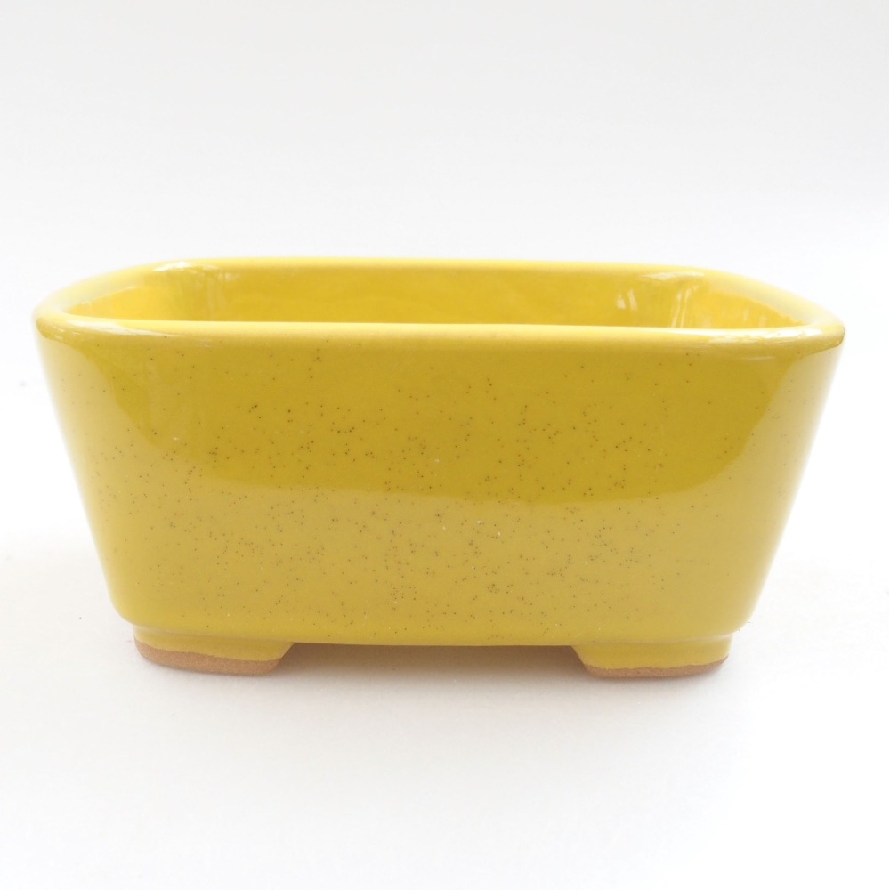 Keramik-Bonsaischale 13,5 x 10 x 6 cm, Farbe gelb