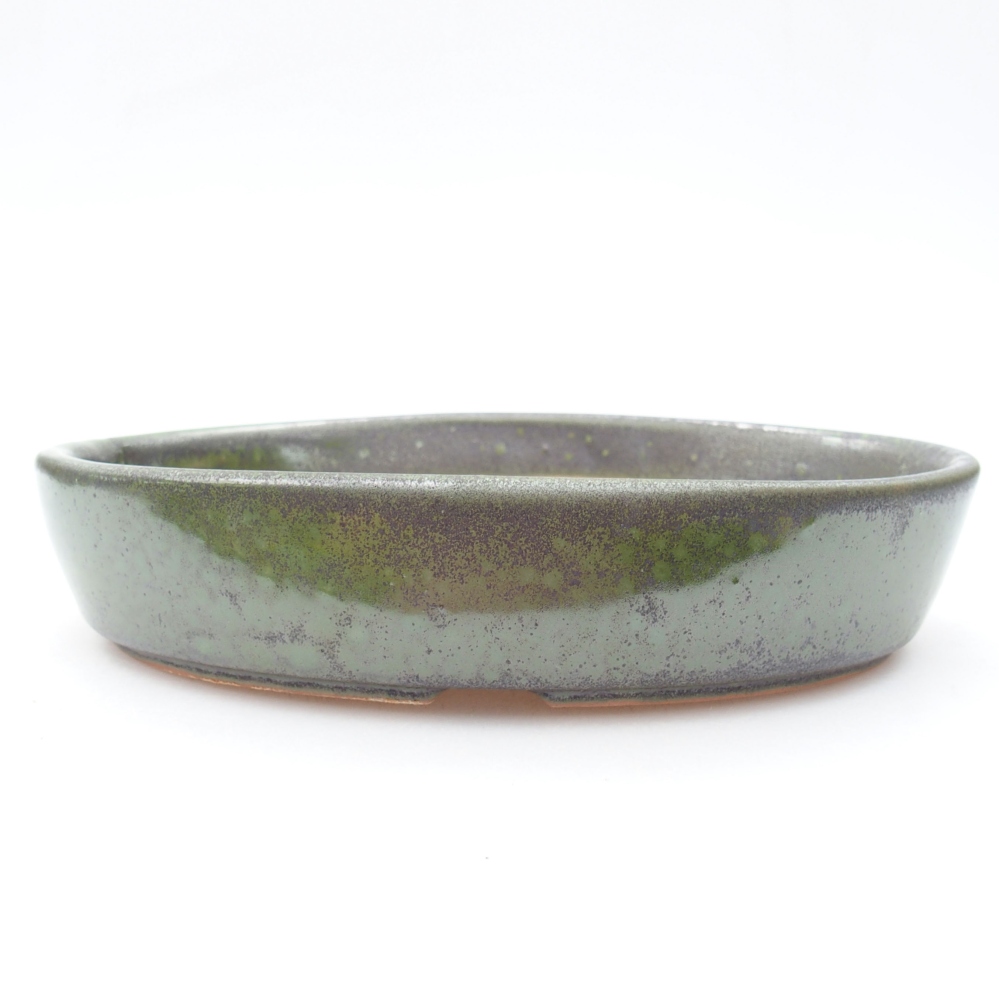 Keramik-Bonsaischale  18,5 x 13,5 x 4,5 cm, Farbe Grün