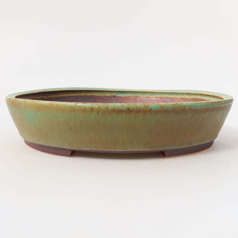 Bonsaischale aus Keramik 21 x 19 x 4,5 cm, grün
