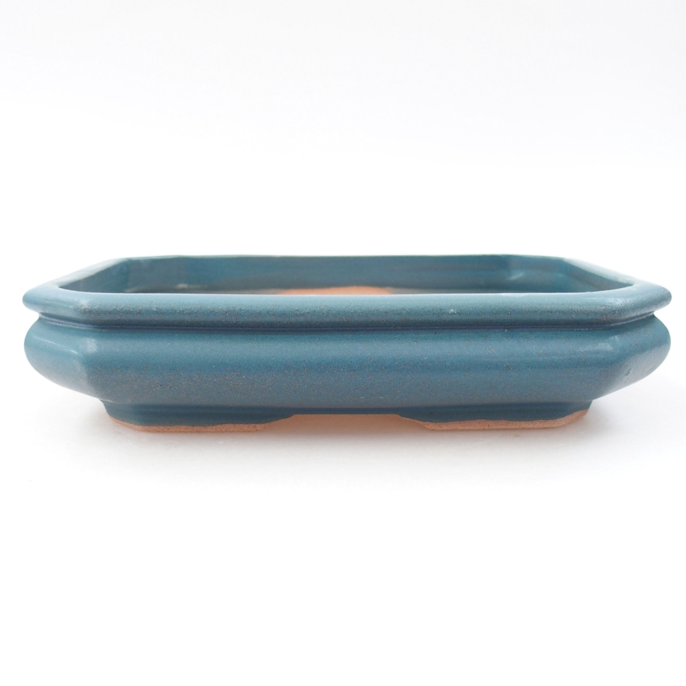 Keramik-Bonsaischale 18,5 x 13,5 x 4 cm, Farbe blau