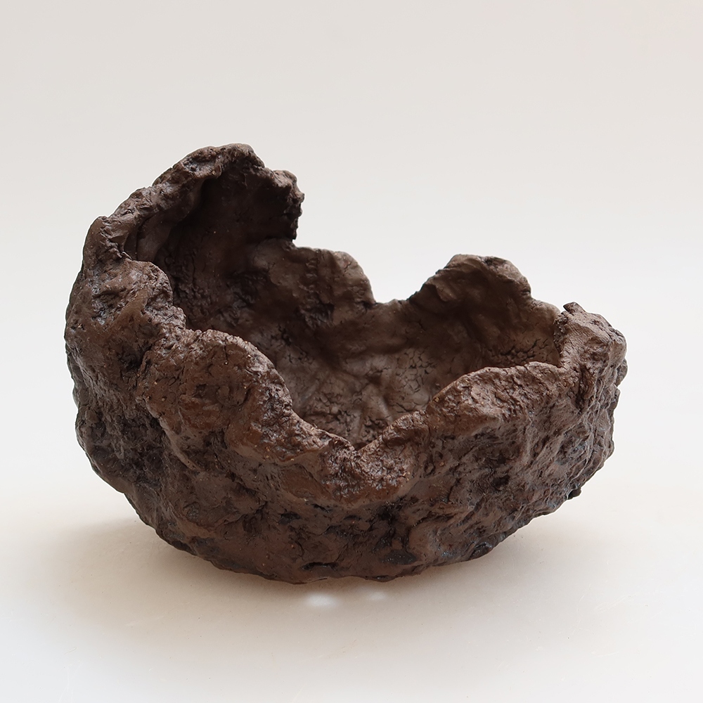 Keramikschale 13,5 x 12 x 13 cm, Farbe: braun
