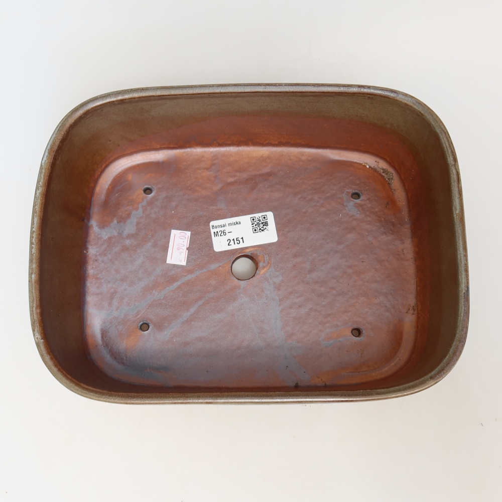 Keramik-Bonsai-Schale, 23 x 17,5 x 7,5 cm, Farbe: braun