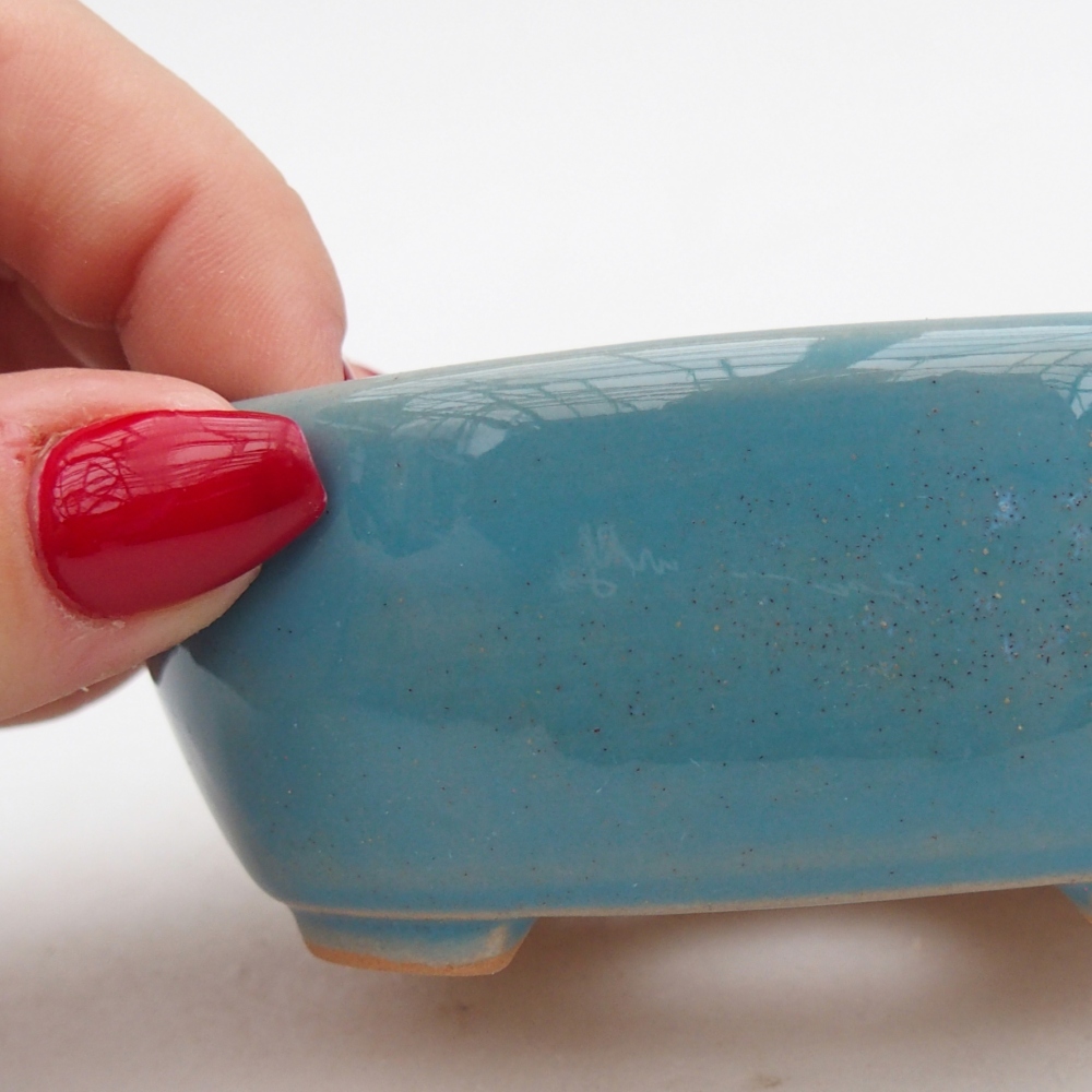 Bonsaischale aus Keramik 9,5 x 7,5 x 3,5 cm, Farbe blau