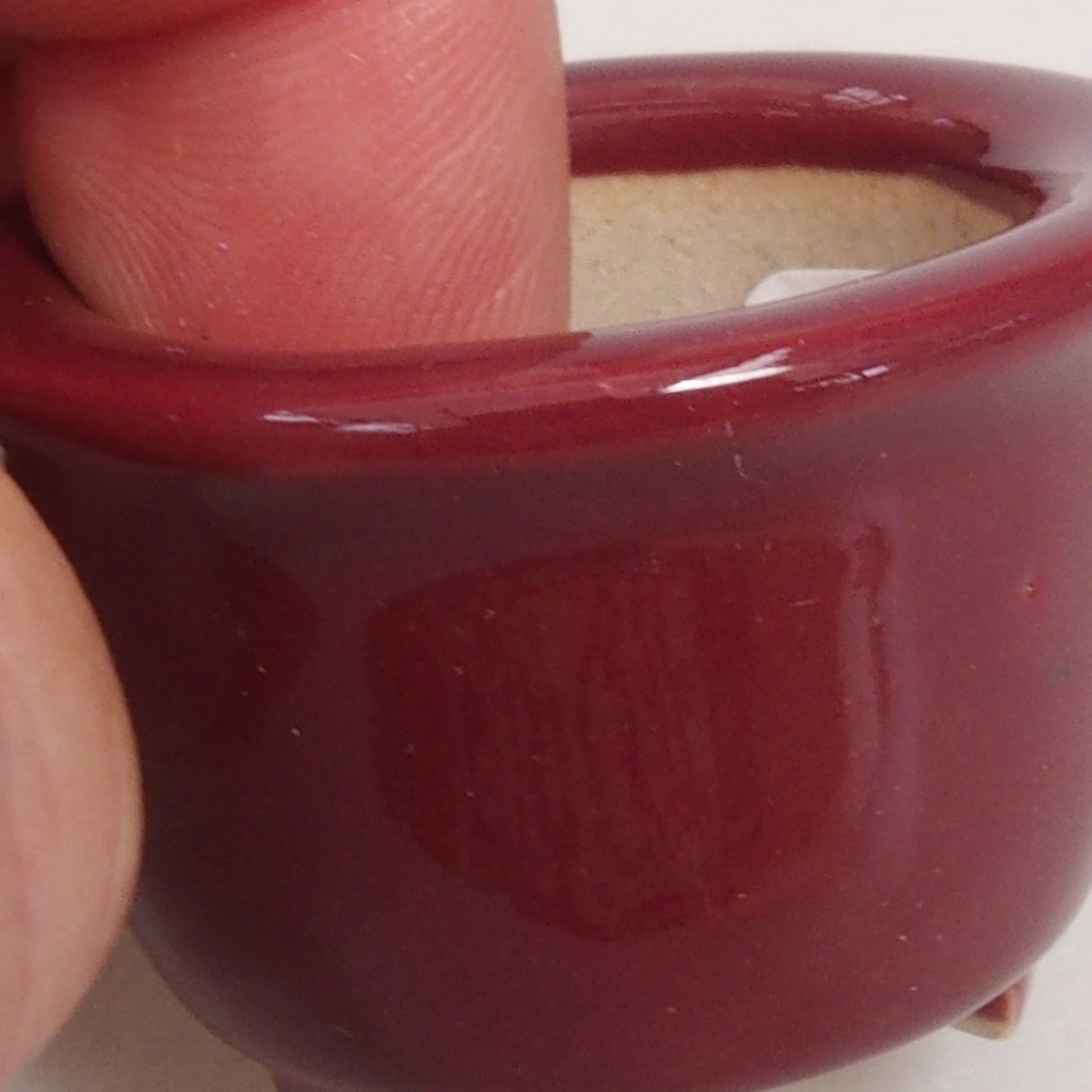 Mini-Bonsaischale 3,5 x 3,5 x 2,5 cm, Farbe Burgunder