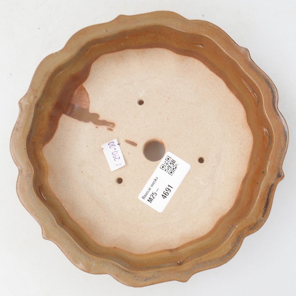Keramik-Bonsaischale 18 x 18 x 5 cm, Farbe Braun