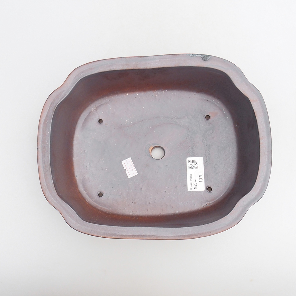 Bonsaischale aus Keramik 24 x 19,5 x 7 cm, metallfarben