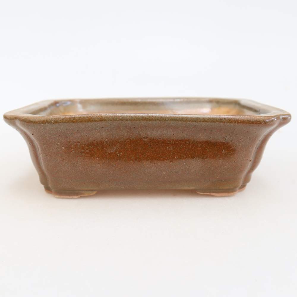 Keramik-Bonsai-Schale, 13 x 10,5 x 4,5 cm, Farbe: braun