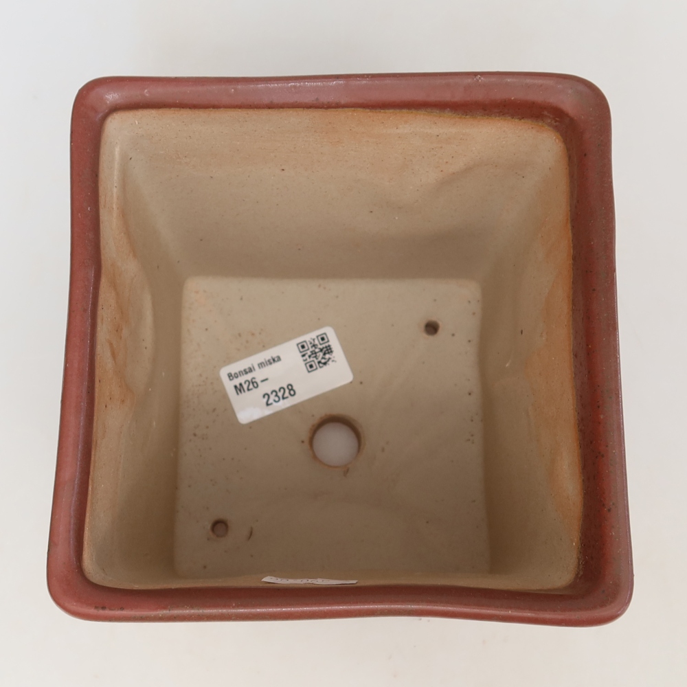 Keramik-Bonsai-Schale 13 x 13 x 14 cm, Farbe: Rosa