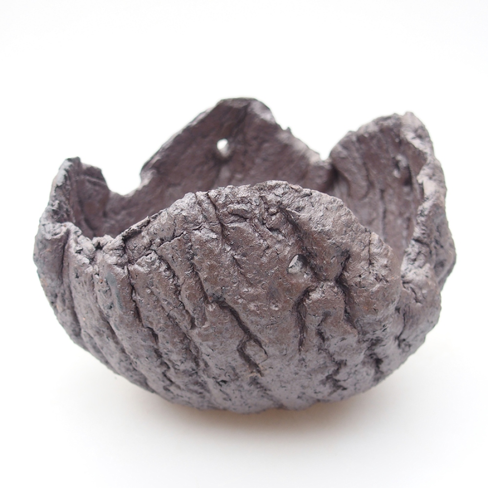 Keramikschale 14 x 13 x 9,5 cm, metallicfarben