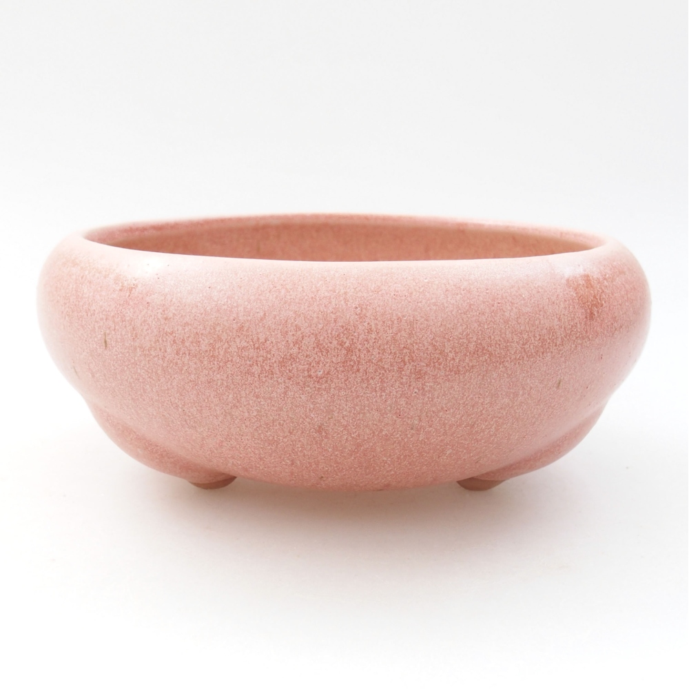 Keramik-Bonsaischale 14 x 14 x 7 cm, Farbe rosa