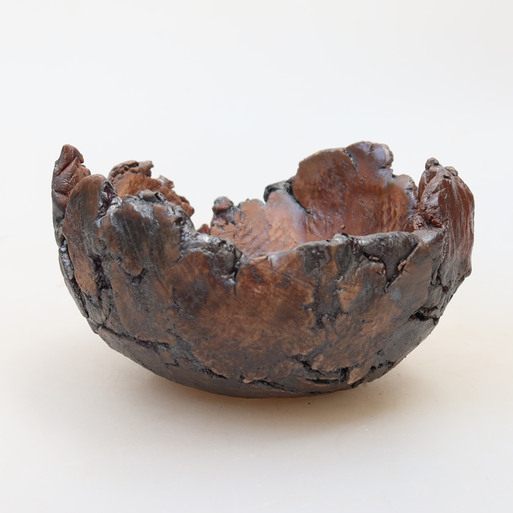 Keramikschale 11 x 10 x 6,5 cm , Farbe braun