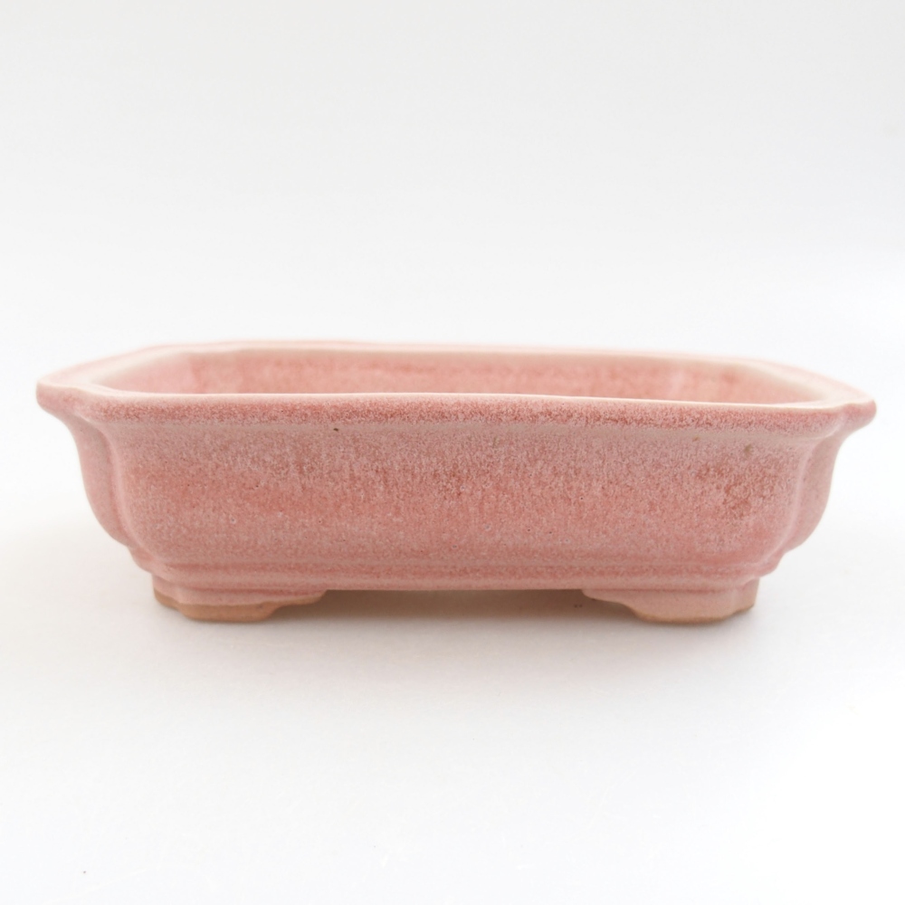 Keramik-Bonsaischale 14 x 10,5 x 4 cm, Farbe rosa