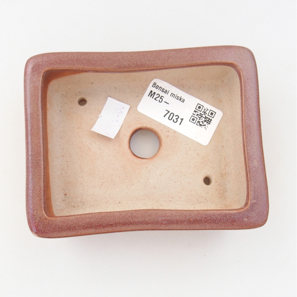Bonsaischale aus Keramik 11 x 8,5 x 3,5 cm, bordeauxrot