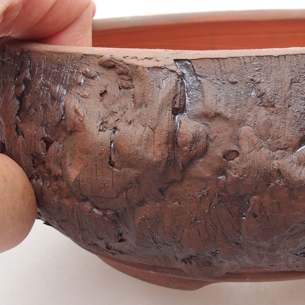 Keramik-Bonsaischale 14,5 x 14,5 x 6 cm, Farbe braun