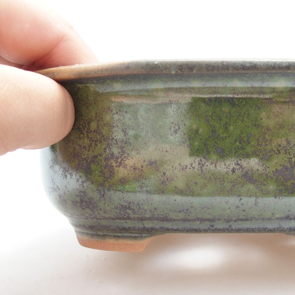 Keramik-Bonsaischale 15,5 x 12 x 6 cm, Farbe Grün