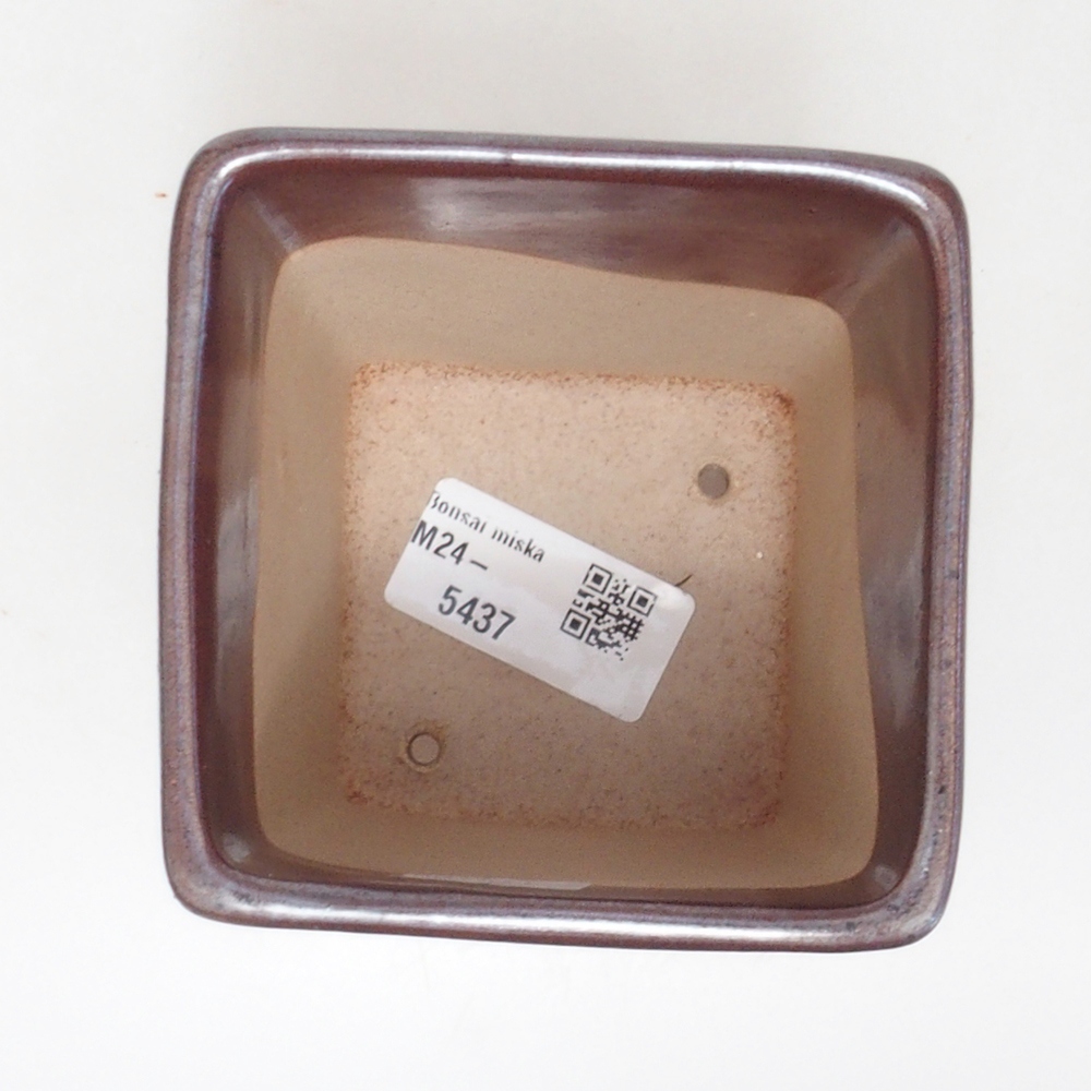 Keramik-Bonsaischale 8,5 x 8,5 x 11 cm, Farbe braun