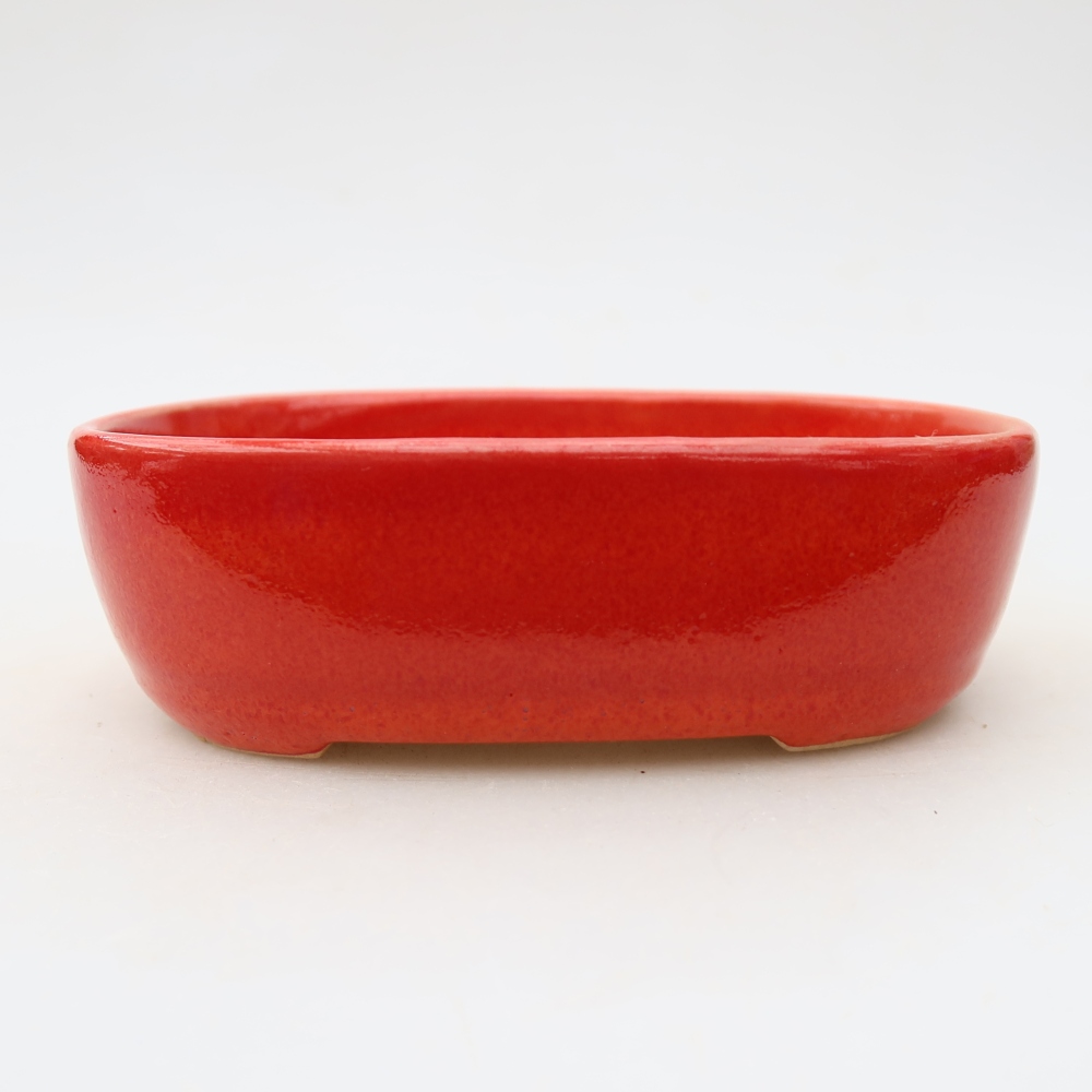 Bonsaischale aus Keramik 13 x 8,5 x 4 cm, Farbe rot