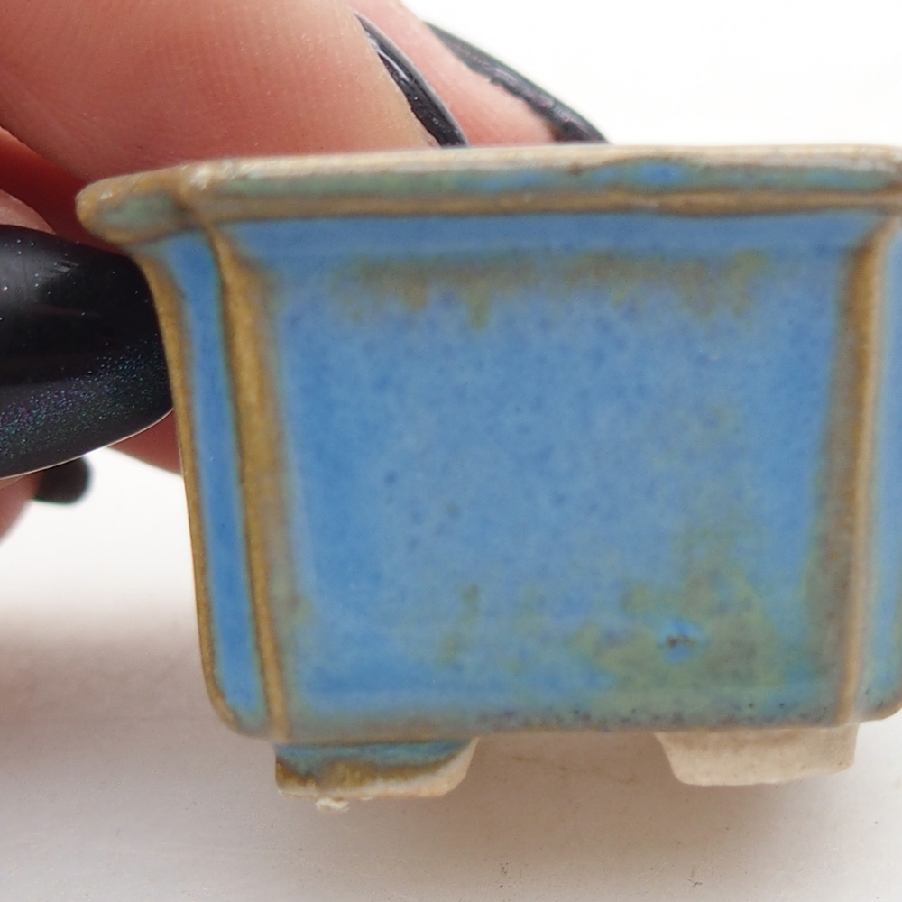 Mini-Bonsaischale 3,5 x 3,5 x 2,5 cm, Farbe blau