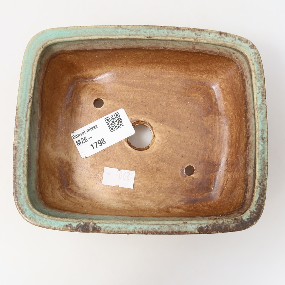 Keramik-Bonsai-Schale 15 x 13 x 4,5 cm, Farbe: grün
