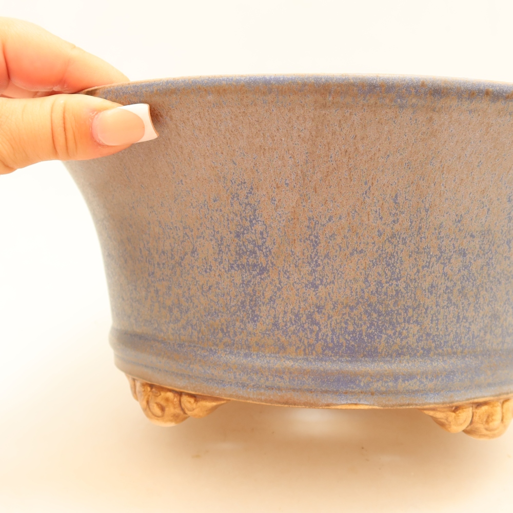 Keramik-Bonsai-Schale 24,5 x 24,5 x 11 cm, Farbe: Blau
