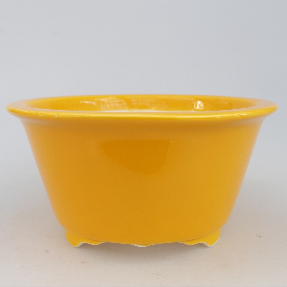 Bonsaischale aus Keramik 16 x 16 x 8,5 cm, gelb
