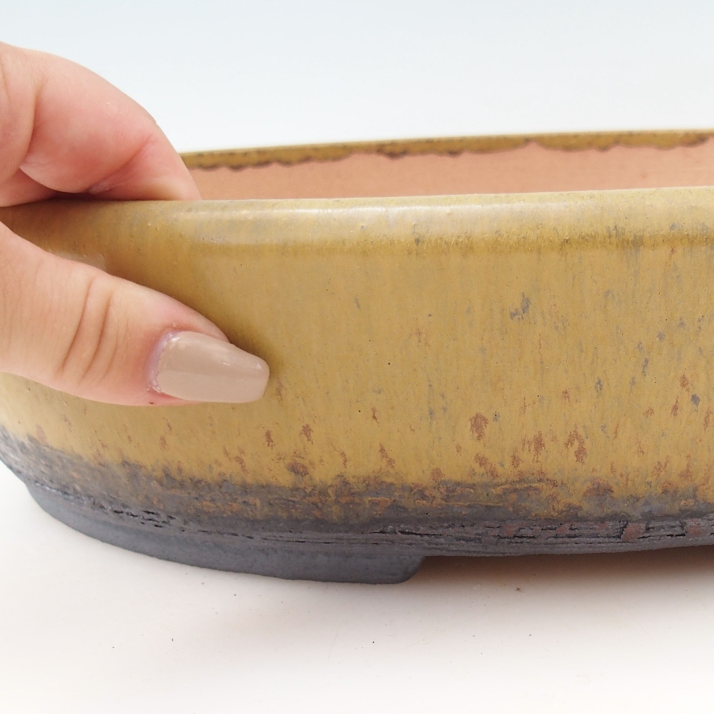 Bonsaischale 32 x 25 x 7,5 cm , Farbe gelb