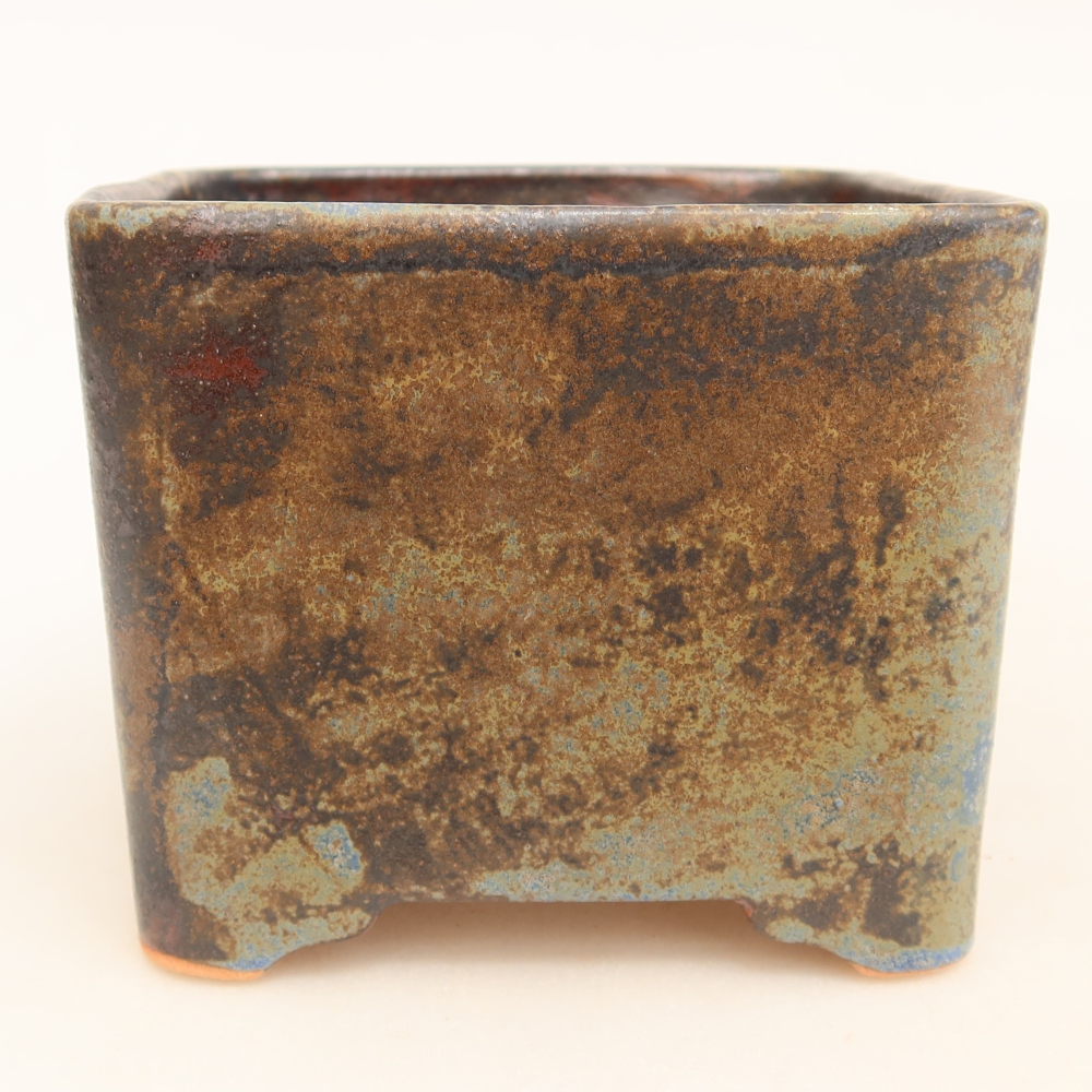 Keramik-Bonsai-Schale, 10,5 × 10,5 × 8,5 cm, Farbe: braun