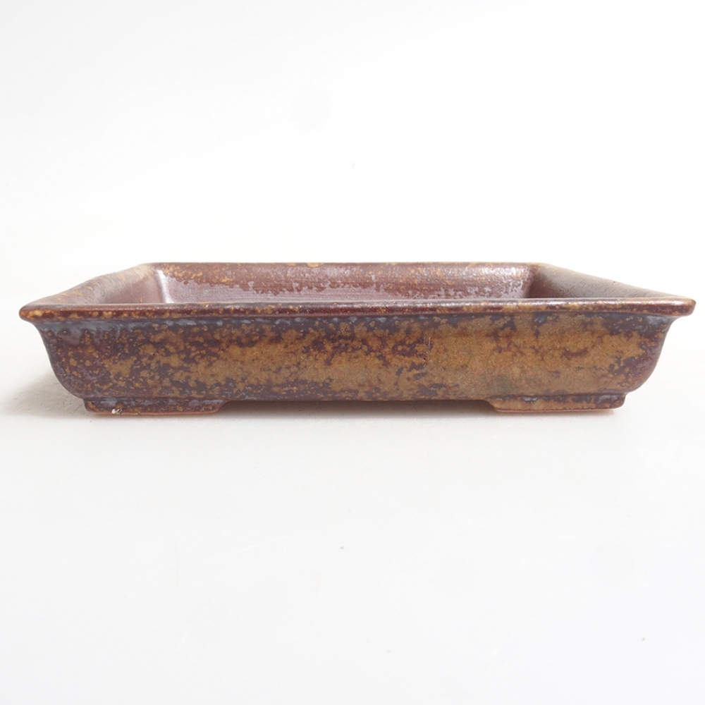 Keramik-Bonsaischale 13 x 11 x 2,5 cm, Farbe braun