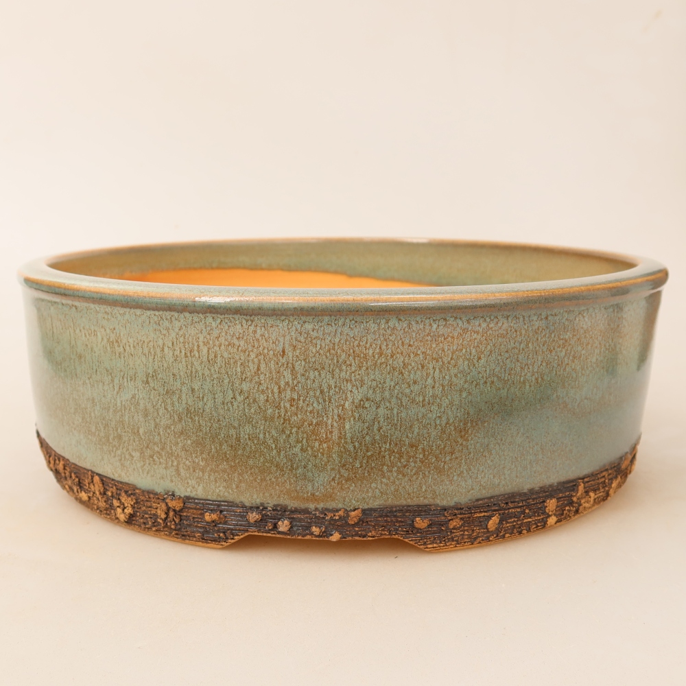 Keramik-Bonsai-Schale 25 x 25 x 8 cm, Farbe: grün