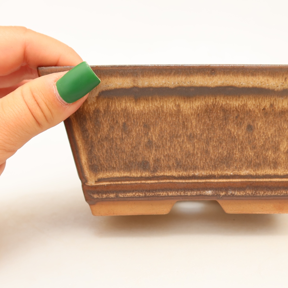 Keramikschale  14,5 x 12,5 x 7 cm, Farbe: braun