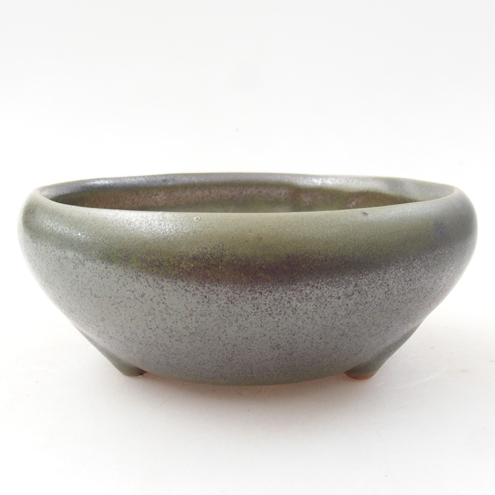 Keramik-Bonsaischale 11 x 11 x 5 cm, Farbe Grün