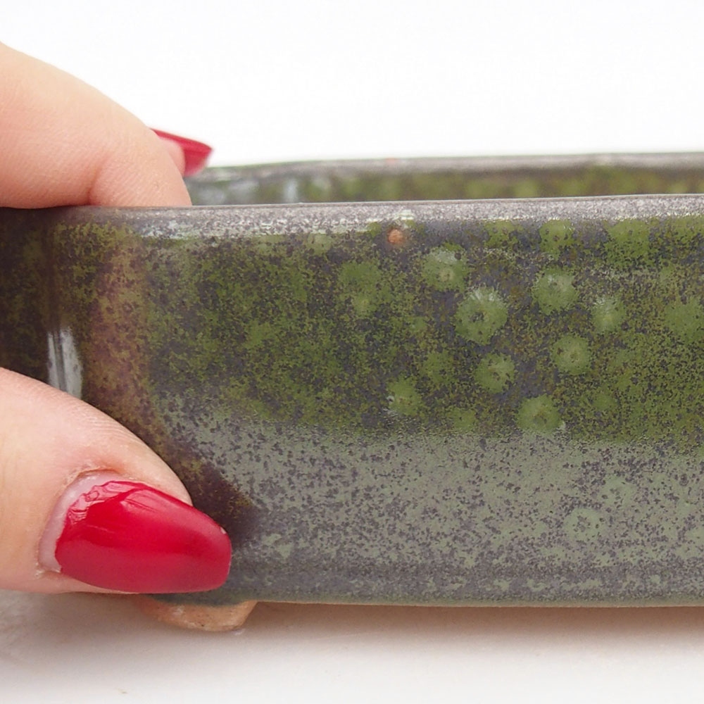 Bonsaischale aus Keramik 16 x 11,5 x 4,5 cm, grün