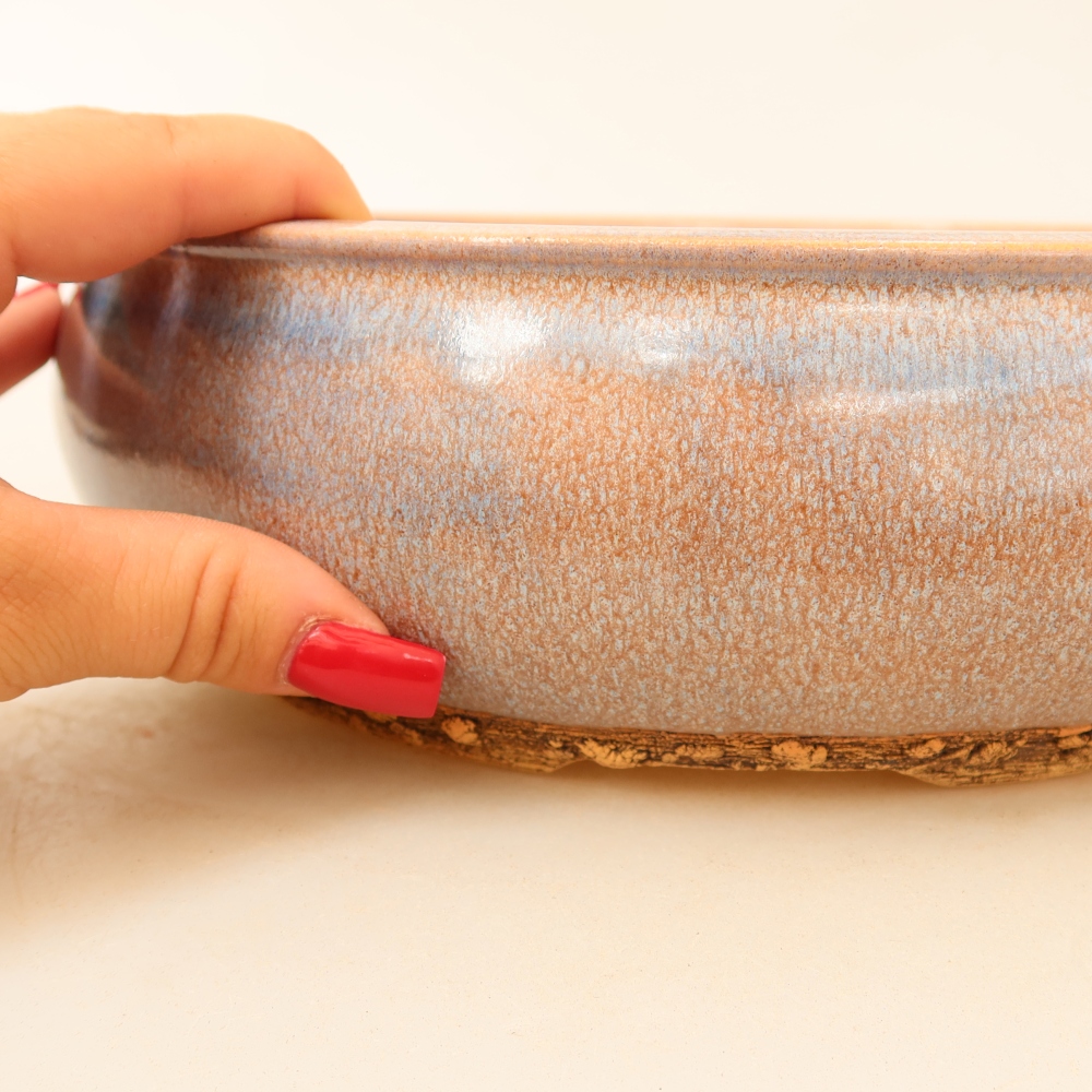 Bonsaischale aus Keramik 24 x 24 x 8 cm, Farbe blau
