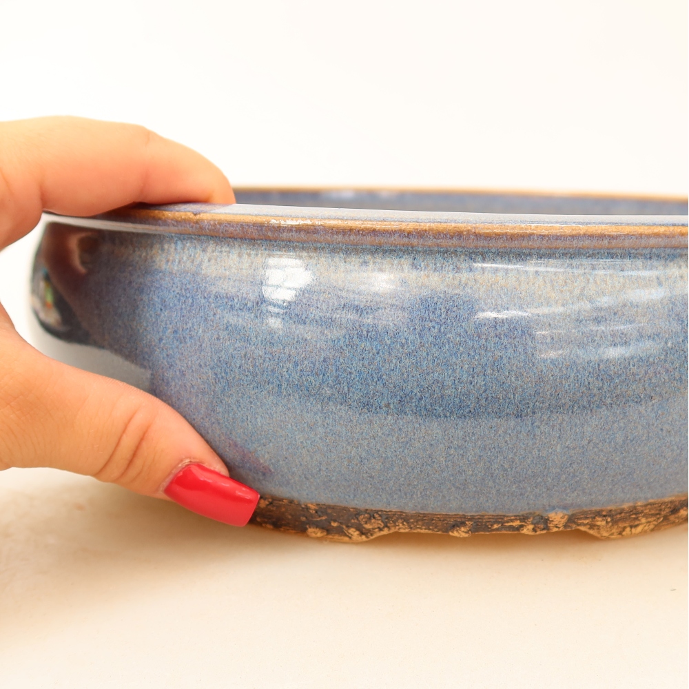 Keramik-Bonsai-Schale 24 x 24 x 7,5 cm, Farbe: Blau
