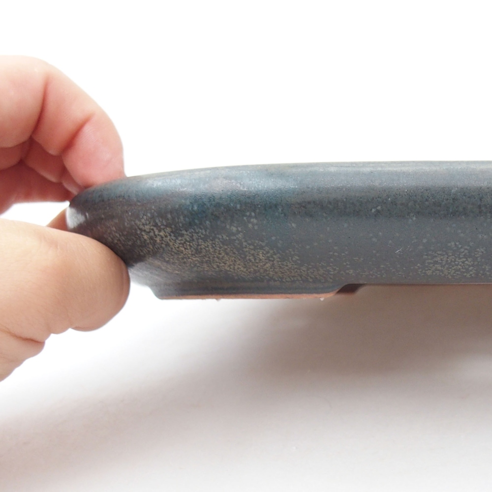 Keramik-Bonsaischale 22,5 x 17 x 3 cm, Farbe blau