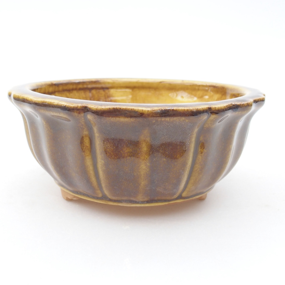 Keramik-Bonsaischale  11,5 x 11,5 x 5 cm, Farbe Gelb
