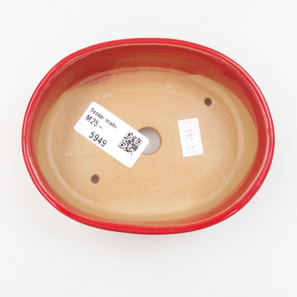 Keramik-Bonsaischale 13 x 10 x 4 cm, Farbe rot