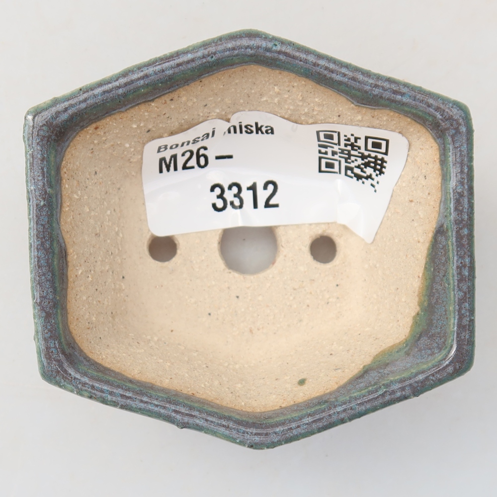 Keramik-Bonsai-Schale, 6 x 5,5 x 2,5 cm, Farbe: Grau