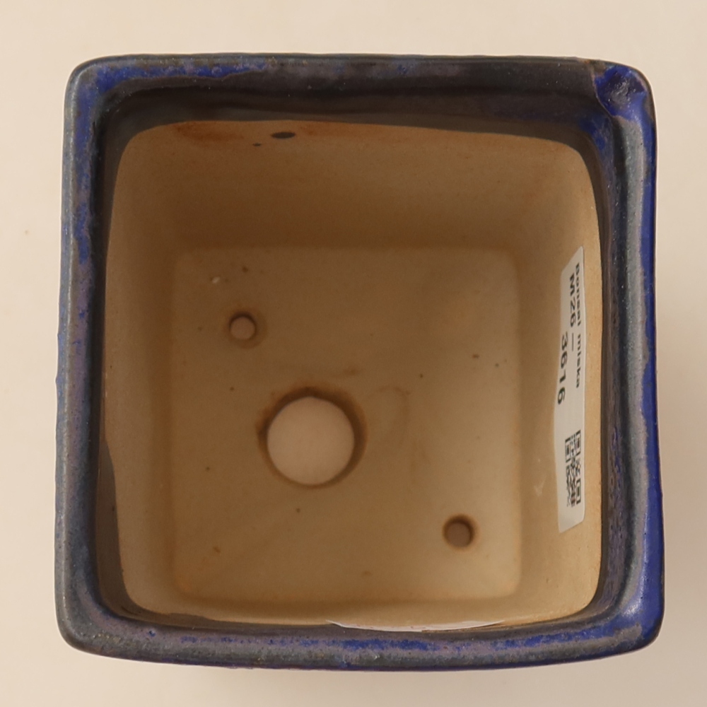 Keramik-Bonsai-Schale 7,5 x 7,5 x 10 cm, Farbe: Blau