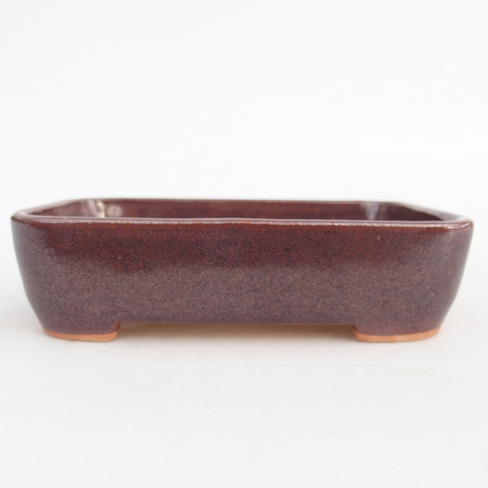 Bonsaischale aus Keramik 12,5 x 9,5 x 3,5 cm, braun