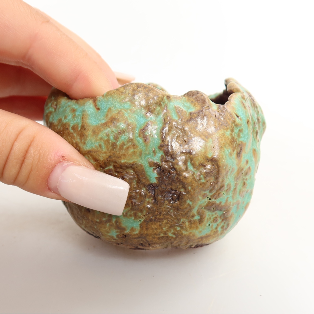 Keramikschale  7 x 7 x 6 cm, Farbe: grün