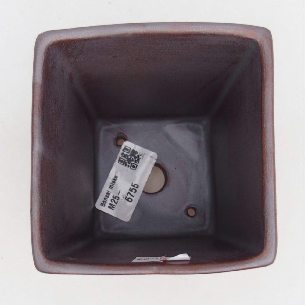 Bonsaischale aus Keramik 9 x 9 x 12,5 cm, metallfarben