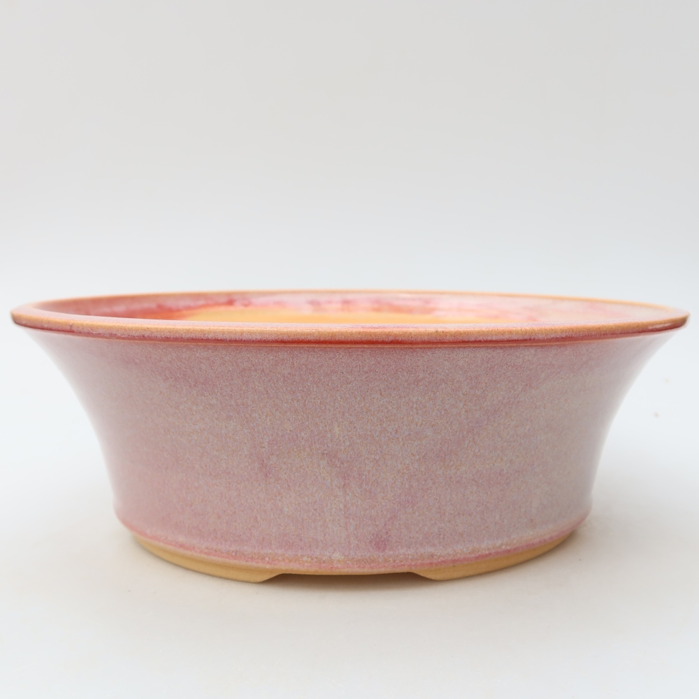 Keramik-Bonsai-Schale, 25,5 x 25,5 x 8,5 cm, Farbe: Rosa