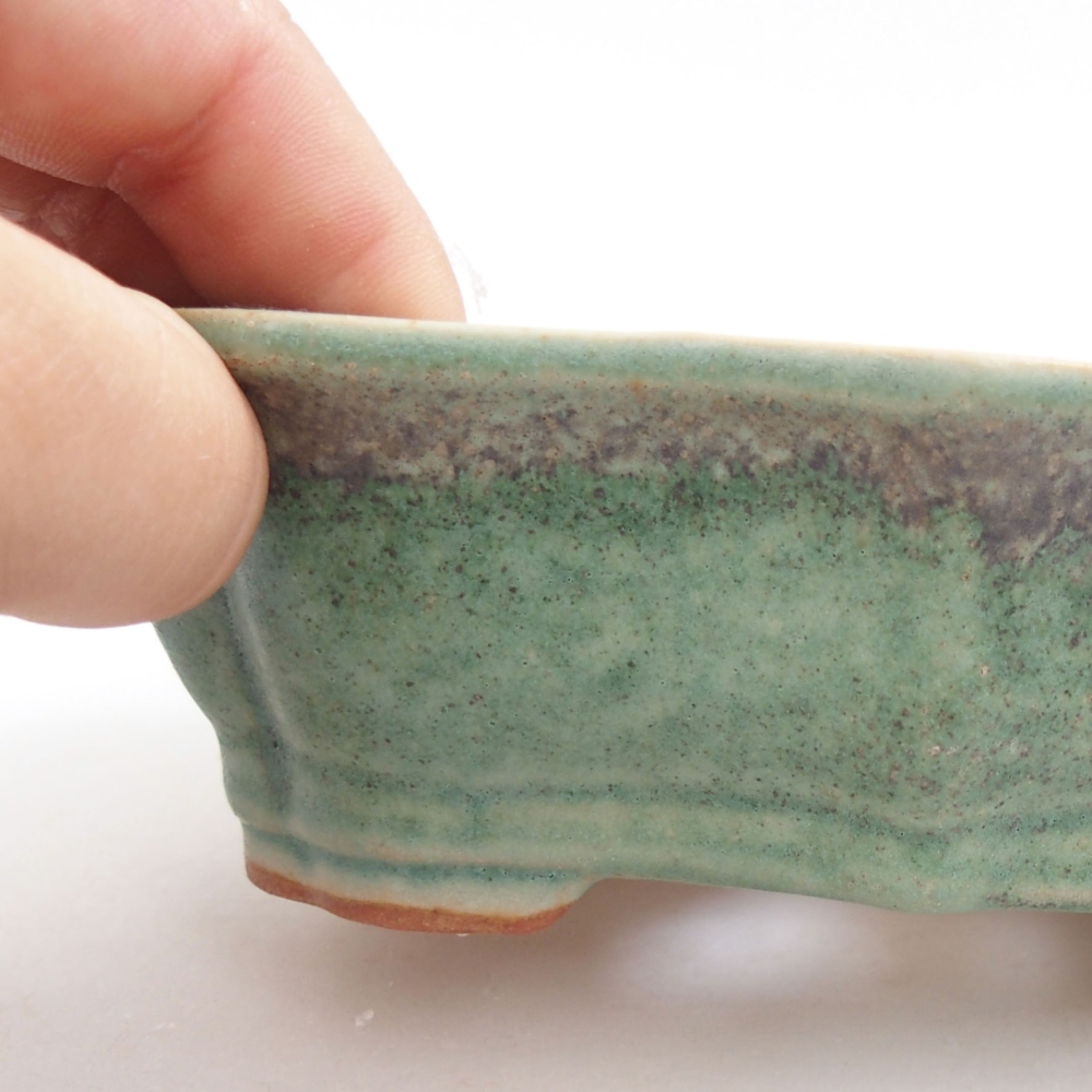 Keramik-Bonsaischale 15,5 x 11 x 4,5 cm, Farbe Grün