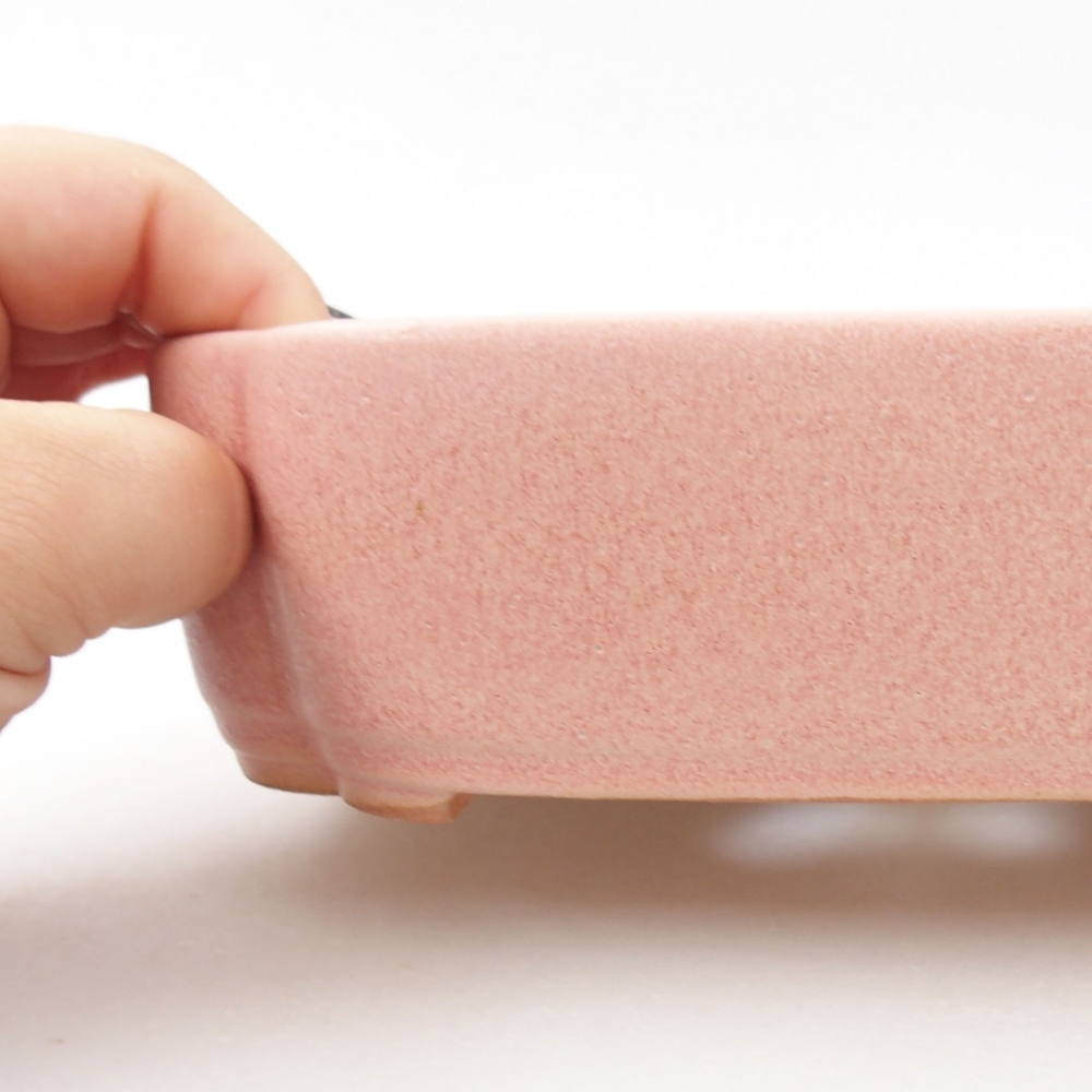 Keramik-Bonsaischale 18,5 x 13,5 x 5 cm, Farbe rosa