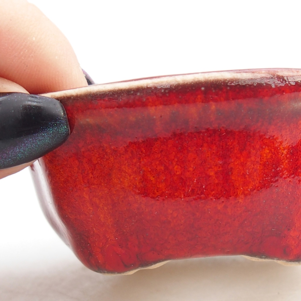 Mini-Bonsaischale 6,5 x 6,5 x 3 cm, Farbe rot